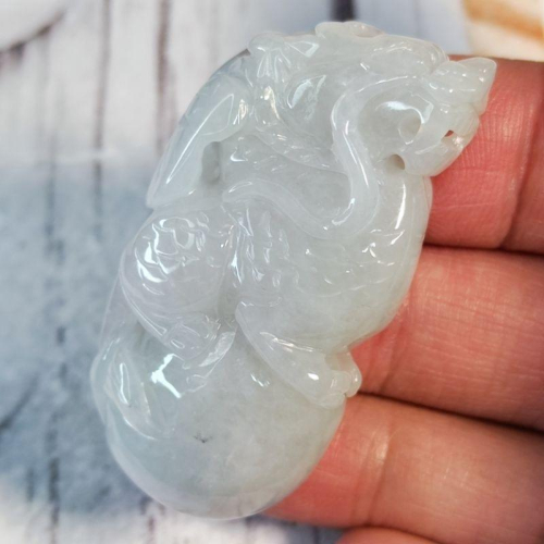?有求必應?天然緬甸玉 A貨翡翠-立體精雕 貔貅 抱球【92jade 遇見善緣】現貨特惠 翡翠貔貅 貔貅玉佩玉墬