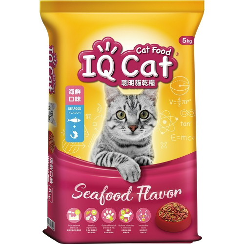 【宅配賣場】【IQ Cat】聰明貓乾糧 5KG x1包 (貓飼料/成貓) 海鮮