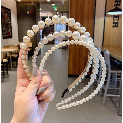 新款高檔珍珠發箍洗圓臉用復古港風壓發卡百搭仙氣頭飾女學生韓版