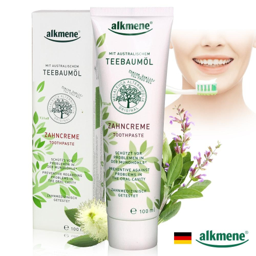 德國alkmene茶樹精油清新牙膏100ml(總代理公司貨)