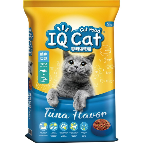 【宅配賣場】【IQ Cat】聰明貓乾糧 5KG x1包 (貓飼料/成貓) 鮪魚