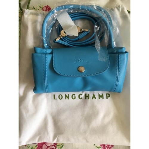 LONGCHAMP小羊皮 斜背包 手提包 手拿包 化妝包 海軍藍 真皮 法國製