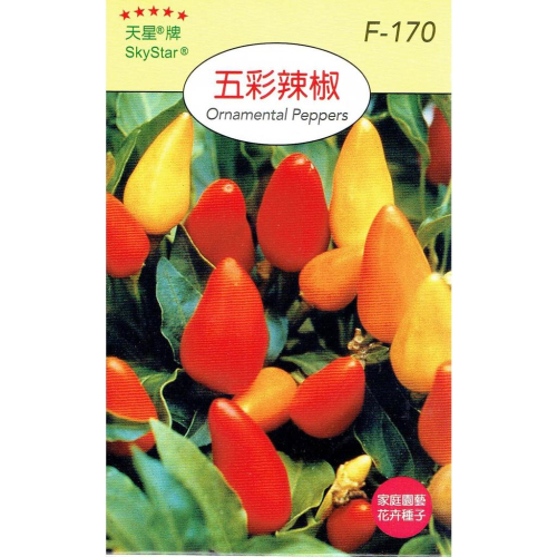 四季園 五彩辣椒【穗耕種苗】天星牌 蔬菜原包裝種子 保證新鮮種子