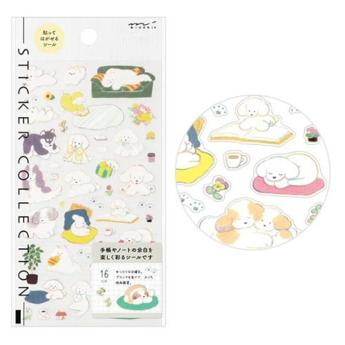 【莫莫日貨】日本製 2024 秋冬新款 midori PET透明貼紙 PET貼紙 貼紙 - 小狗款(M) 82690