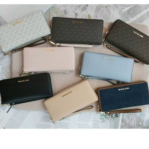 【現貨】MICHAEL KORS Mk長夾 全開式拉鍊長夾 附手拿帶 卡王 禮物 可快速出貨 ?美國代購正品