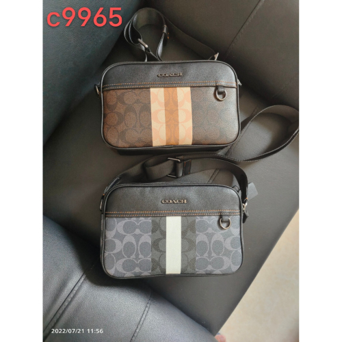（momo shop）Coach 蔻馳 新款 男士單肩包 荔枝紋小牛皮 斜挎包 男生包包 側肩背包 C9965