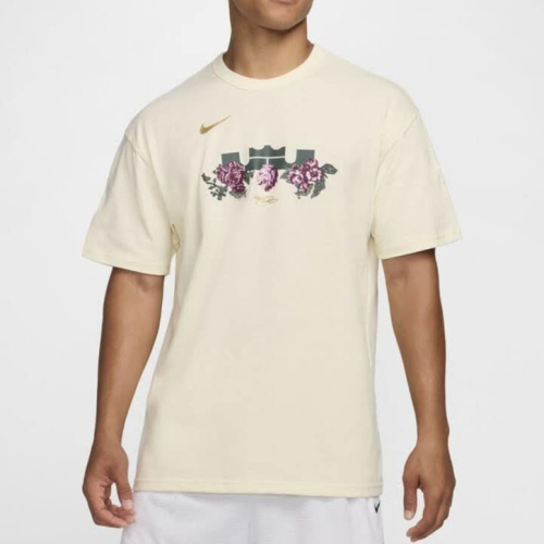 男子 Nike LeBron Max90 Basketball T-Shirt 米黃 高磅數 獅頭 籃球 短袖上衣