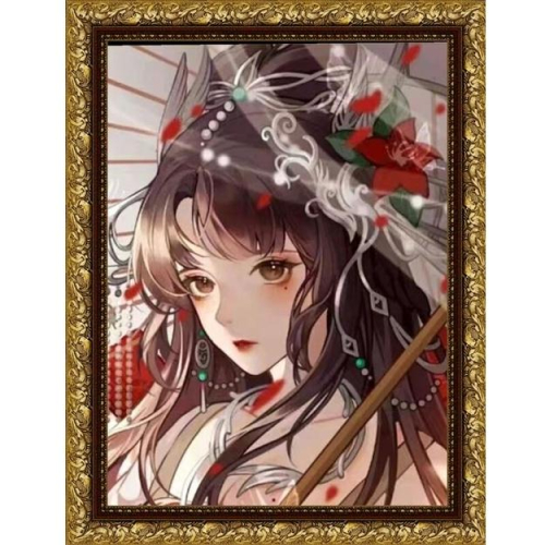 道家狐仙娘娘畫像(贈送畫框)，助人緣、招桃花、魅力十足、人見人愛、鞏固感情、改變愛情運，擊退小三、招財、事業亨通H11