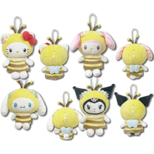 過生活IP訂購 三麗鷗 絨毛造型收納包 蜜蜂 HelloKitty 美樂蒂 大耳狗 酷洛米 6546R