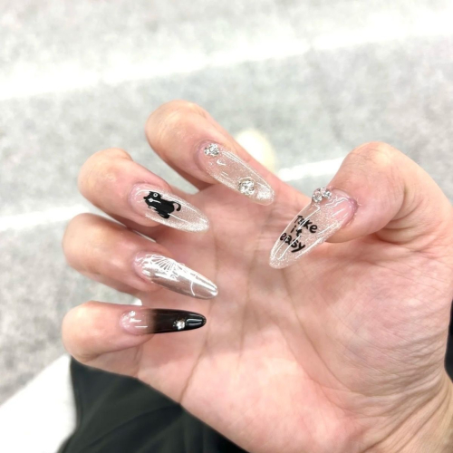 純手工穿戴甲蝴蝶貓貓爆閃貓眼光 療氣質ins氛圍高級顯白辣妹美甲