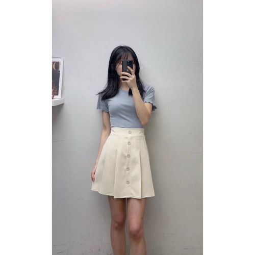 ?????️ ???? ୨୧韓版排扣百褶裙 質感很好?現貨