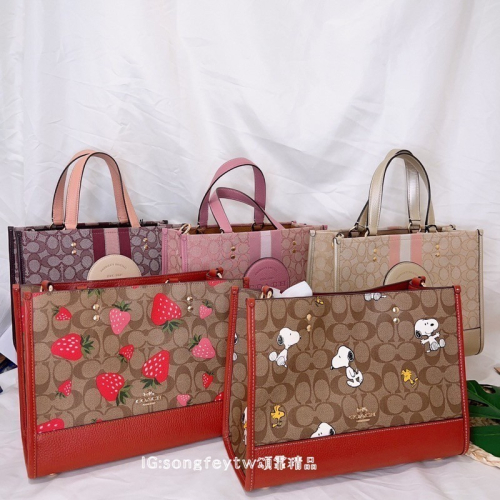 美國代購??台灣現貨 Coach 聯名款 紙袋包 中款 手提斜背包