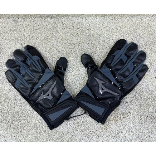 = 威勝 運動用品 = Mizuno 打擊手套(雙) 黑x灰 1ETEA43307