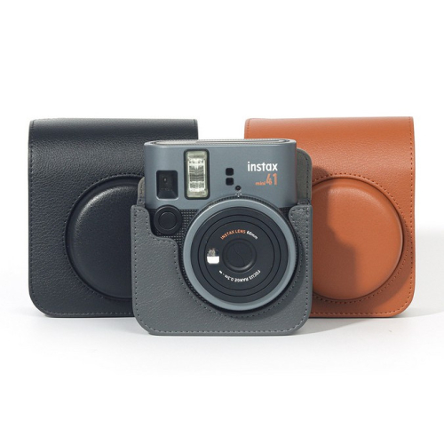 現貨馬上出 富士 FUJI Instax mini41 mini 41 相機包 附肩帶 復古包 透明殼 水晶殼 原廠皮套