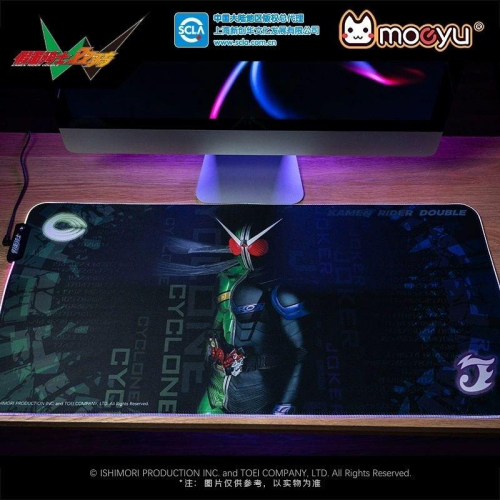 現貨?正版 Kamen Rider 假面騎士 W雙騎 發光鼠標墊 假面騎士 超大 鼠標墊 發光滑鼠墊 超大滑鼠墊 禮物