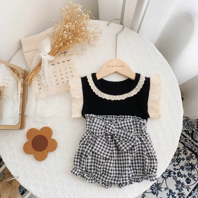 ? 現貨??女童女寶幼兒假兩件小香風連身服包屁衣❤️