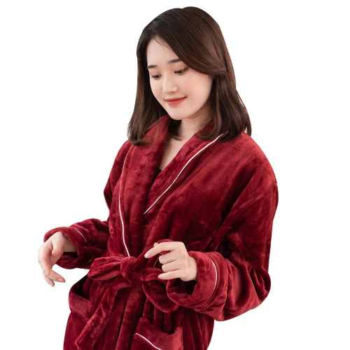 秋冬加厚 升級款超保暖 法蘭絨男女浴袍 睡袍 經典款 白領款 【5ip8】[現貨]BC0008