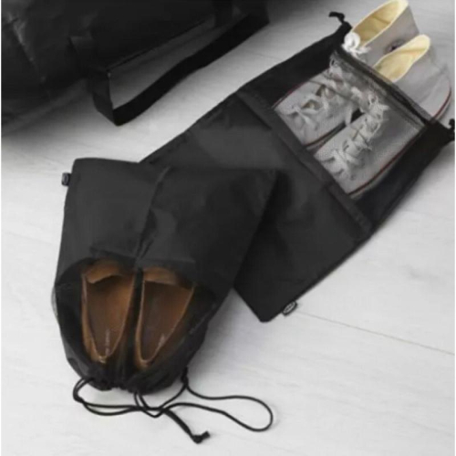 IKEA絕版品 IKEA代購 BRODERLIG 鞋袋 旅行收納袋黑色 鞋盒 32x40公分 一組2入 束口袋