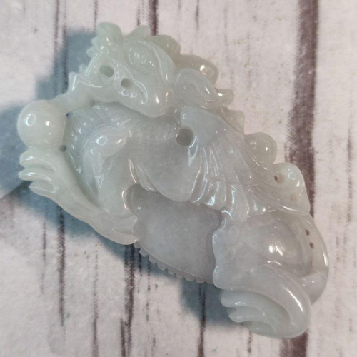 ?️飛黃騰達?️️天然緬甸玉A貨翡翠-冰淡底色 雙面精雕 飛天貔貅【92jade 遇見善緣】現貨特惠
