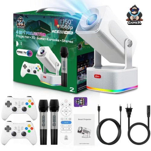 【鋼普拉】現貨 HCS350 PLUS 智慧娛樂投影機 家庭戲院 遊戲 KTV K歌 露營 追劇 視訊會議 戶外投影