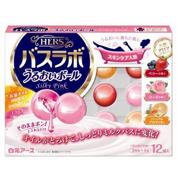 日本製 白元 HERS 膠原蛋白香芬入浴球 泡澡 12入