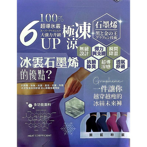 石墨烯冰鎮褲 涼感褲 冰涼褲
