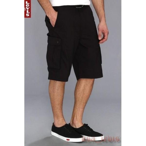【送鐵環腰帶28-30腰現貨優惠】美國Levis Snap Cargo Short重磅黑立體口袋工作短褲優惠501