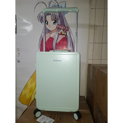 (屁蛋行李箱小舖)二手綠色寬拉桿行李箱