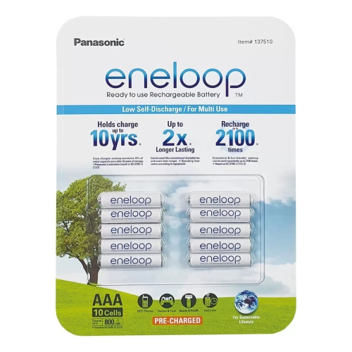 Panasonic eneloop 4號 充電電池 10入 4號鎳氫電池 電器遙控器電池 冷氣遙控電池 4號電池