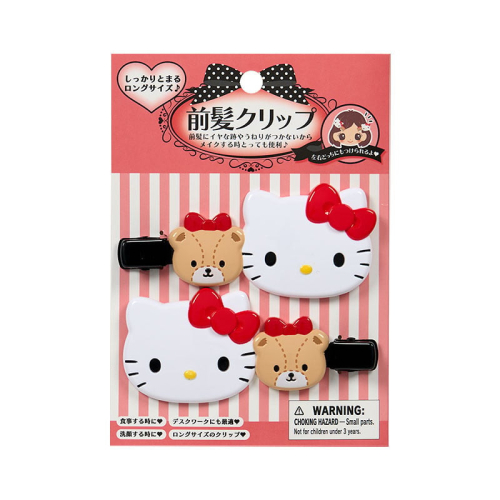 【現貨】日本三麗鷗 HELLO KITTY 瀏海髮夾 2入組-TINY CHUM 小夥伴款 泰迪熊
