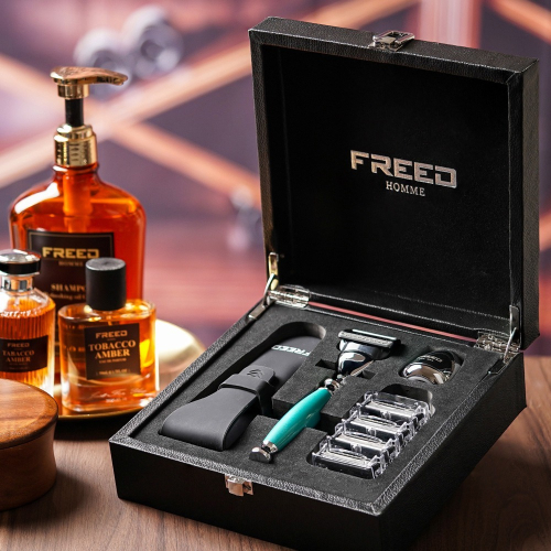 【FREED】兩週年特仕款 尊爵四件組刮鬍刀禮盒 - 湖水綠