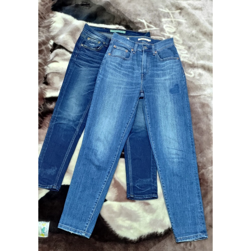 二手 Levis 男友褲 李維斯 24腰 彈性 牛仔褲 正韓RODIS DENIM 彈性 牛仔褲S 真皮logo李維已售