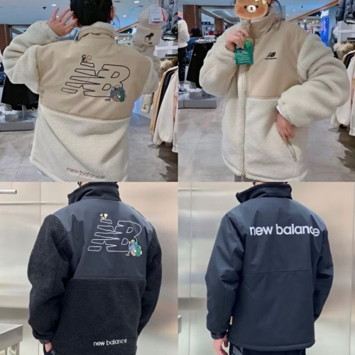 現貨 NB 刺繡 露營 雙面穿 拼色 撞色 羊羔 風衣 外套 厚外套