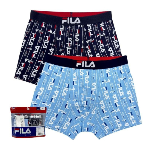 【康達盛通】FILA 男童條紋滿版logo四角褲2入(L/顏色隨機出貨)