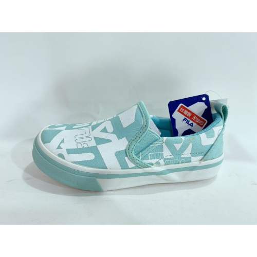 金英鞋坊~FILA 女童加硫帆布鞋/親子鞋(台灣製造) 2-C826W-331-水藍 超低直購價590元