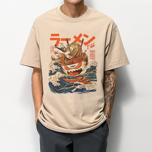The Great Ramen 短袖T恤 3色日本Japanese拉麵海浪酷斯拉 哥吉拉GODZILLA浮世繪波浪