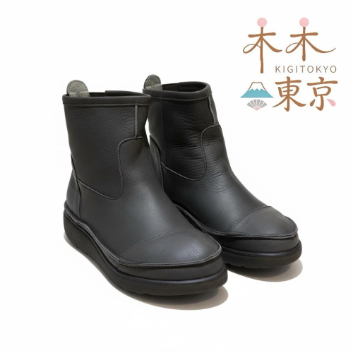 【日本製??】職人手作 頂級全真皮手工短靴 / 側拉耳設計 輕量厚底 顯瘦工程靴 / 24.5cm / 極致柔軟質感單品