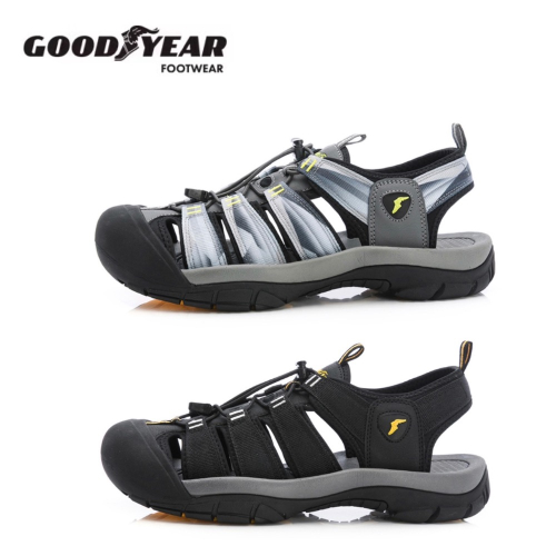 GOODYEAR 固特異 男 人體工學 束扣 護趾 運動 涼鞋 輕便 安全 護腳趾 防撞 抓地 耐磨 夜間反光