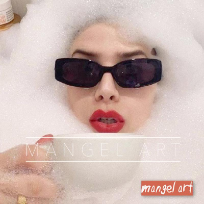 [mangel art] ?Y2K?新款現貨透明方框長方形造型眼鏡框墨鏡太陽眼鏡ig網美網紅必備果凍色瘦臉神器