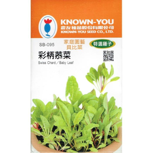 四季園 彩柄菾菜-貝比菜【農友種苗】 baby菜 種子秋~春季可播種 20天即可採收 辦公室或單身的最佳選擇