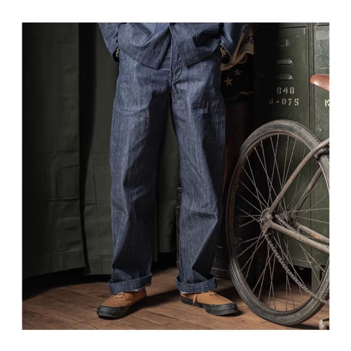 古著界的珍稀寶藏 BRONSON USN Dungaree 夾板服 海軍工作套裝 高腰 直筒 闊腿褲 原色丹寧 9.5