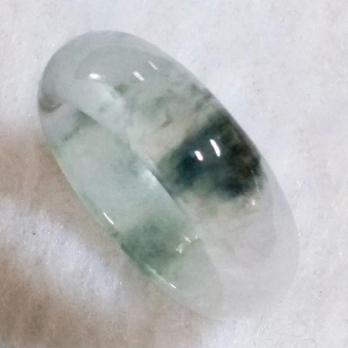 ?冰飄墨花?天然緬甸玉A貨翡翠-17.2mm 冰飄墨花 素面 圈戒 現貨特價【92jade】翡翠戒指 玉圈戒 戒圈