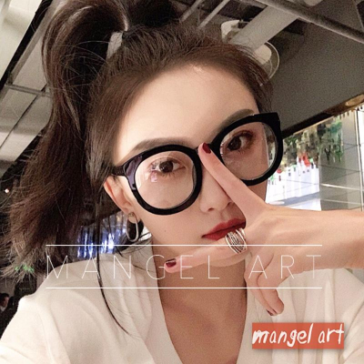 贈送眼鏡盒 氣質大框膠框造型眼鏡顯瘦臉素顏神器復古著潮流行網美網紅款圓框韓版韓風日系東京mangel art