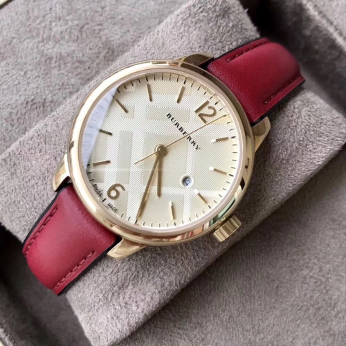 BURBERRY手錶 戰馬手錶女 皮帶錶 時尚百搭休閒女生腕錶 防水石英錶 紅色真皮女錶 情人節生日禮物BU10101