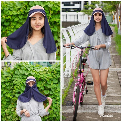 【小魚嚴選防曬產品 台灣製造 】台灣製360度全方位防曬頭巾 防曬 抗紫外線 臉部防曬