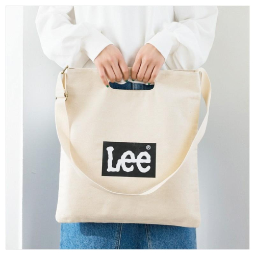 袋我走【LEE 白色帆布側背包】