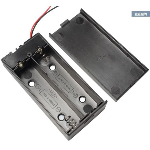 ►1025◄2節 18650電池盒帶蓋帶開關 7.4V 附引線 DIY 鋰電池盒 串聯