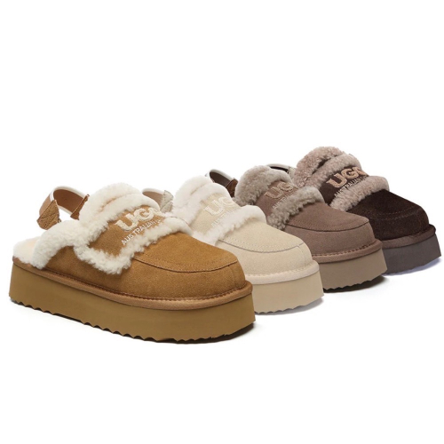 澳洲UGG AUSTRALIAN SHEPHERD可拆式綁帶 兩用厚底拖鞋