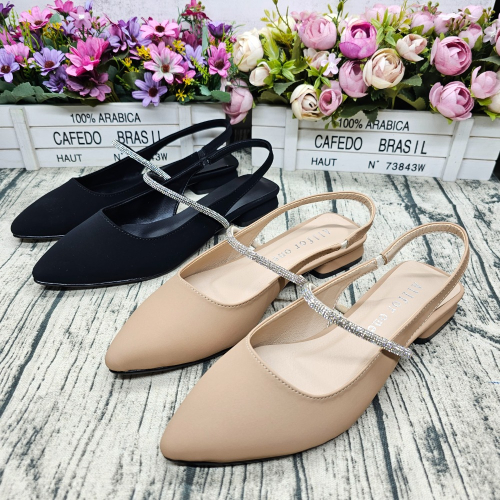 M.M.D SHOES?水鑽尖頭低跟包鞋 台灣製 尖頭平底鞋 瑪莉珍鞋 尖頭涼鞋