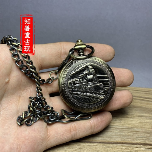 仿古鏤空項鏈表古董仿古表 老式上海火車頭 自動機械懷表男女翻蓋
